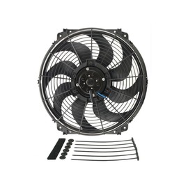 Derale 16626 16" Tornado Electric Fan Standard Kit , Black