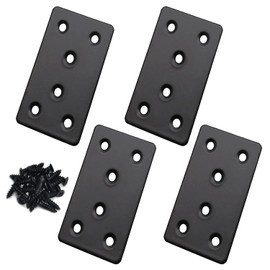 4 PCS Mending Plate Flat Bracket 100x50 mm Heavy Duty Metal Brace Steel Straight Brackets Repair Plate Fixing Bracket for Wood Shelf Cabinet Furniture