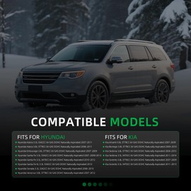 Riyhch 39104 Complete Serpentine Belt Drive Component Kit Compatible with Hyundai Azera Entourage Santa Sonata Veracruz 06-13, for Kia Amanti Borrego Sedona Sorento 06-14, 3.3L/3.5L/3.8L OE# 39104