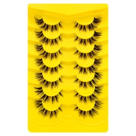 7 Paare Clear Band Falsche Wimpern Katzenauge, Cat-Eye Natürliche Künstliche Wimpern Extensions, Fox Eye Künstliche Cluster Wimpern Natürlich Look, Wiederverwendbar Leichte Faux Mink Wimpern(CZ-05)