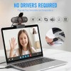 Webcam, Camara Web 2K con Micrófono, HD 1080p, Enfoque Automático,