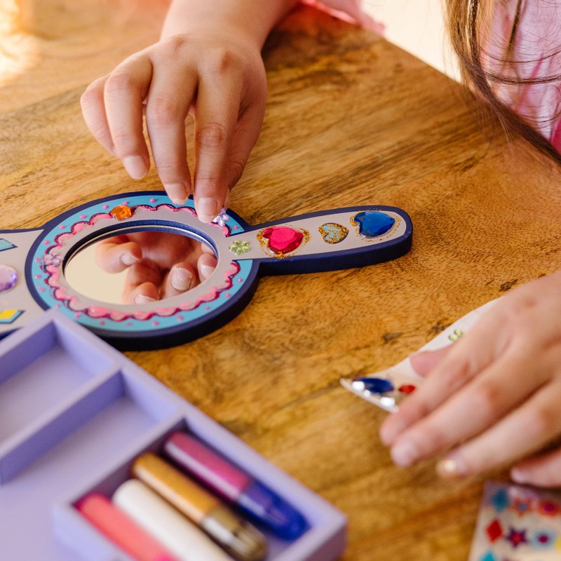 Melissa & Doug Decorate-Your-Own Wooden Princess Mirror Craft Kit