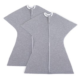 SleepingBaby Zipadee-Zip Transition Swaddle - Baby Swaddling Blanket with Zipper Convenience - Roomy Baby Wearable Blanket for Easy Diaper Changes - Classic Heather - Medium (6-12 Month) - 2 Pack