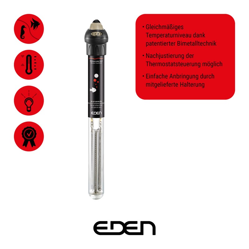 Eden 94153 100 heater reacts to current water temperature, avoids