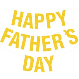 Happy Father's Day Gold Banner Bunting Banner for Dad Father's Party Decorations Backdrop Garland for Father's Day (Gold Letter)