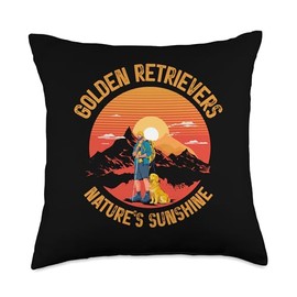 Golden Retrievers Natures Sunshine Dog Puppy Gift Golden Retrievers Natures's Sunshine | Dog Puppy Owner Throw Pillow, 18x18, Multicolor