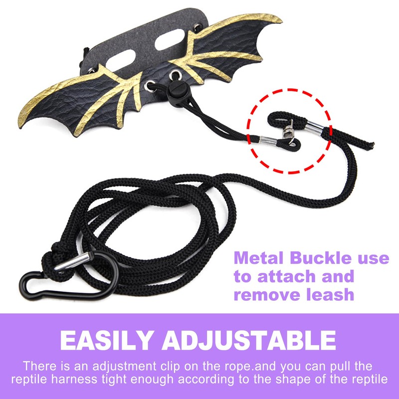 ZeriLion 3-Size Reptile Harness & Leash Set for Bearded Dragons,