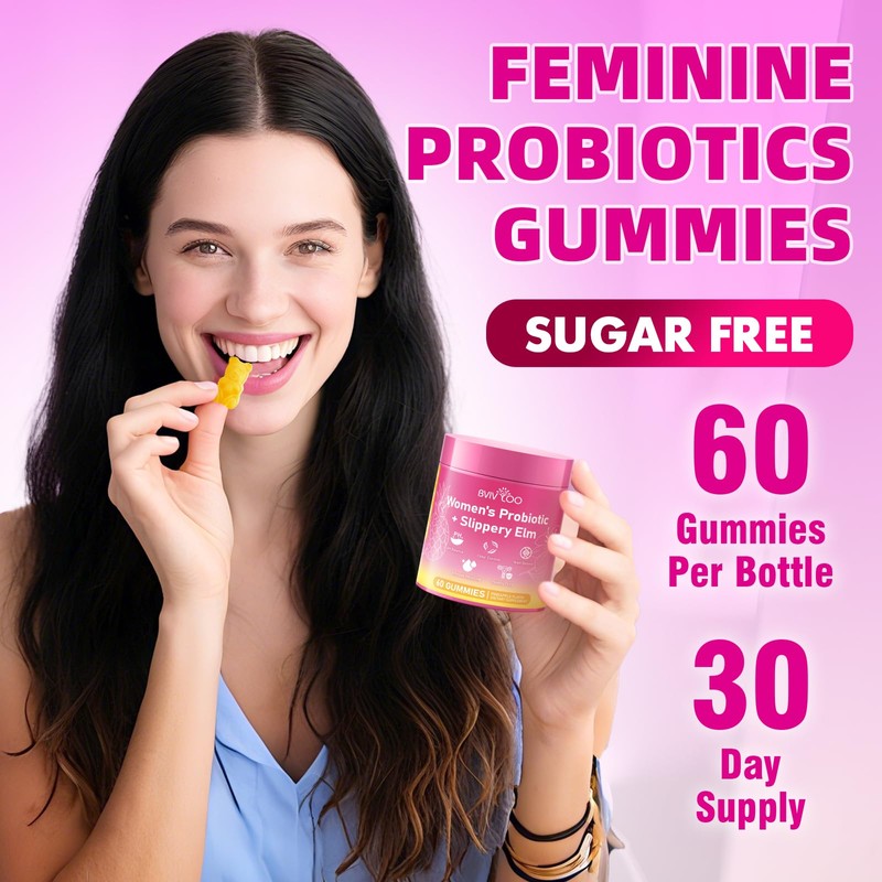 BVIVLOO Women's Probiotic Slippery Elm Gummies - Her Juicy Probiotics
