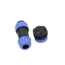 ZBLZGP SP21 8 Pin Panel Mount Circular Aviation Connector Plastic Waterproof Industrial IP68 Back Nut Welding Connector for Electric LED Lighting