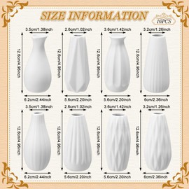 Yaomiao 16 Set White Ceramic Bud Vase Bulk 5 Inch Boho Bud Ceramic Vases Decor Rustic Wedding Small Vases for DIY Flower Centerpieces Wedding Dining Table Decoration, 8 Styles (Classic)