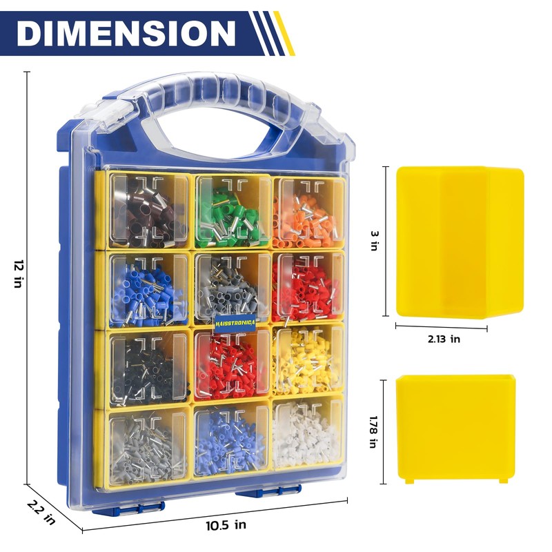 haisstronica Wire Ferrules Connectors Kit - 5000PCS AWG22-7 12 Sizes