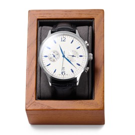 Papten Wooden Watch Box, Watch Storage Box, Watch Holder, Watch Box with Watch Cushion, Jewellery Box for Men and Women (Dark Grey)