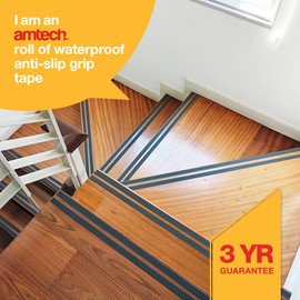 Amtech W8250 Black Waterproof Anti-Slip Grip Tape (5m x 24mm)