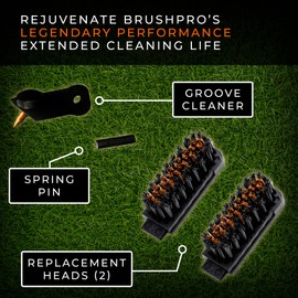 Frogger Golf Brush Head and Groove Cleaner Replacement for BrushPro (Bronze & Nylon Brush)