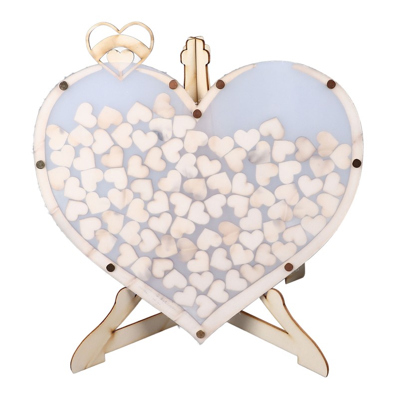 Wooden Wedding Frame Guest Book Drop Box with Stand 80