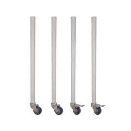 Express KitchQuip Galvanized Steel Legs for Work Table - Four 35" Long Legs with Set of Casters