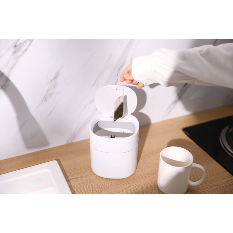 ETRAVEL Small bin office desk bin with lid for countertop,