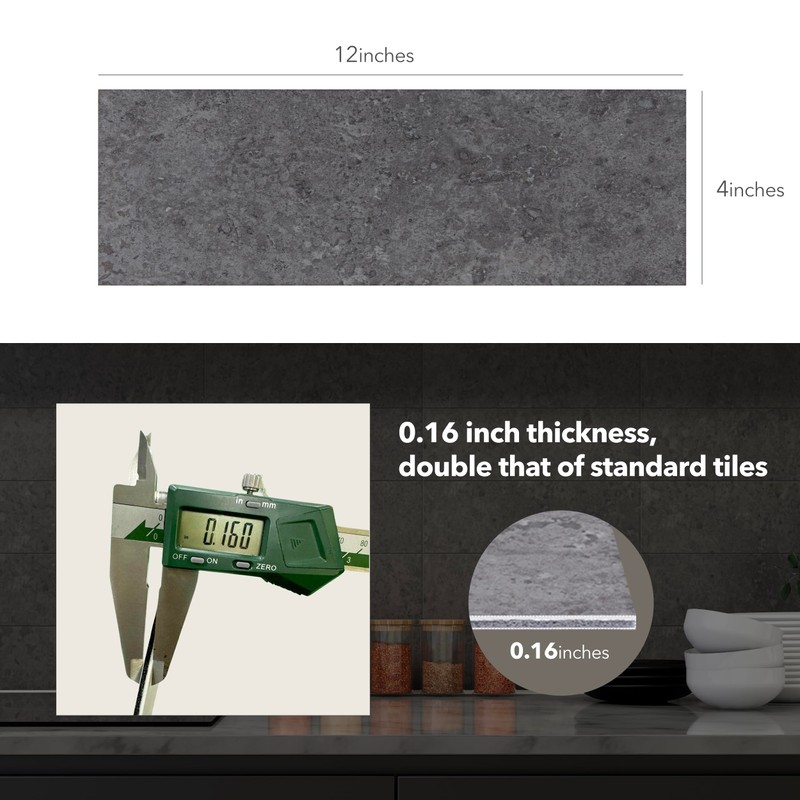 HAILSEA Peel and Stick Backsplash Marble Tiles, 4"x12", 24 Sheets