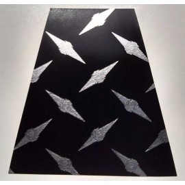 8 Reflective Black Diamond Plate Fire Helmet Tetrahedrons Tets Trapezoids