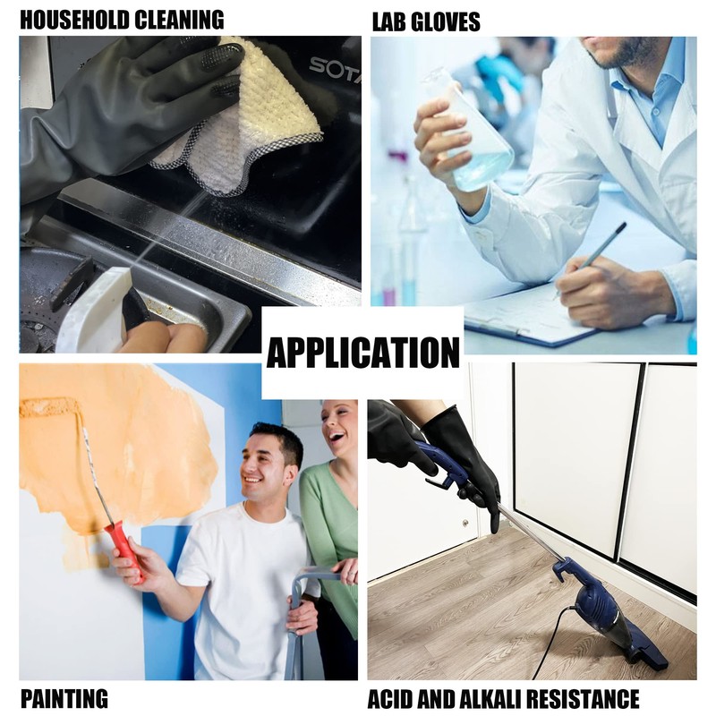 ROYAKI Chemical Resistant Latex Gloves,Cleaning Protective Safety Work Heavy Duty