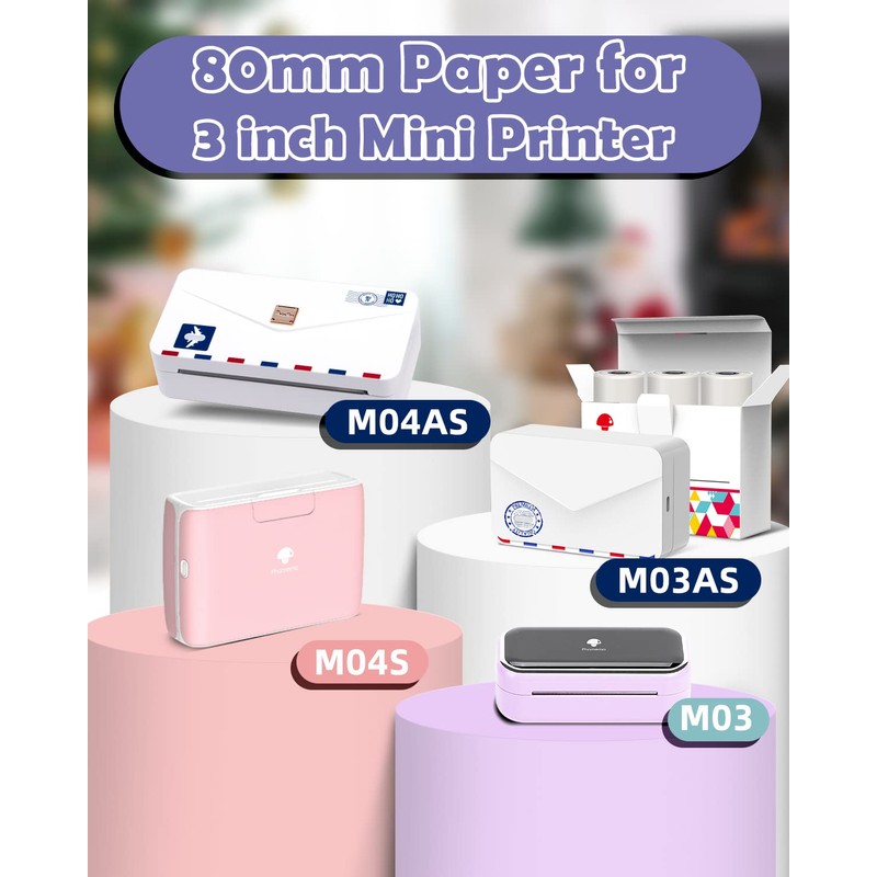 Phomemo 80 mm 3 Inch Sticker Paper - Black on
