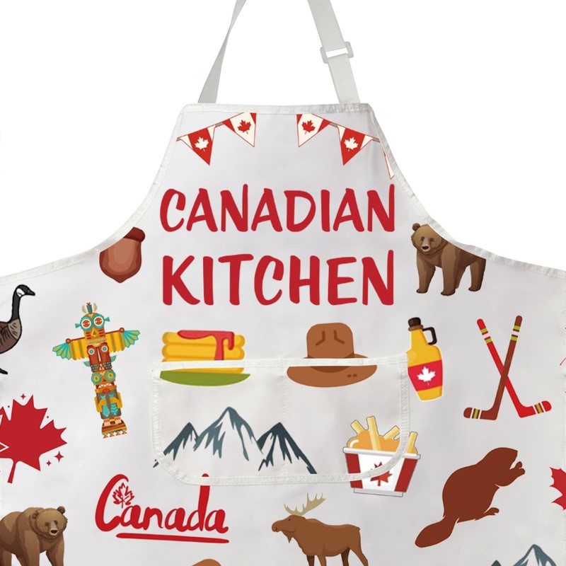 LEVLO Canadian Kitchen Apron Canada Cooking Apron Canada Souvenir Canada