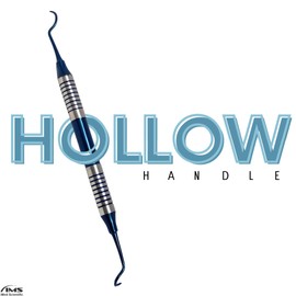 Pack of 3 Pcs Dental Hollow Handle Double Ended Sickle Scalers 204S + H6/H7 + Montana Jack with Blue Titanium Coated Tips, Stainless Steel Periodontal Curettes