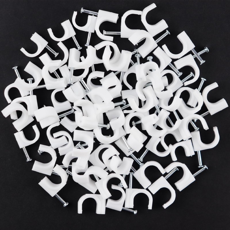 200 Pcs Cable Clips & Wire Clips,8mm/10mm Cable Clamps,Cord Clips,Tacks