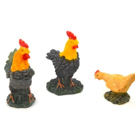 5 x Hens and Roosters, Chickens, Christmas Figures, 6 cm, Nativity Scene Set, Figures, Animals, Birth of Jesus, 3 Kings, Nativity Trades, God, Accessories for Scale Models