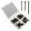 MEETOOT 110PCS 3 Size Black Centre Piercing Brass Cap Studs