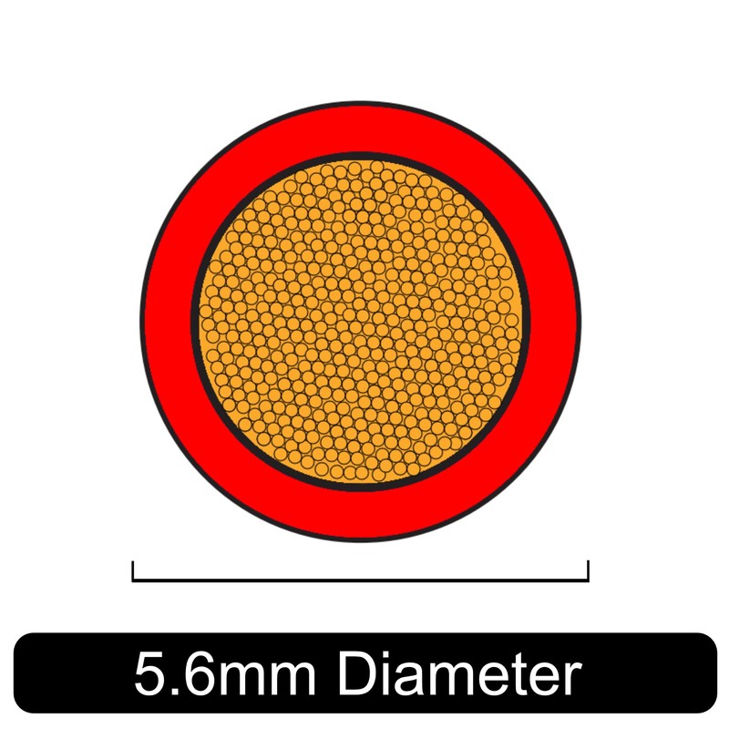 70 AMP Rated 10mm² 8 AWG Single Core Stranded Copper