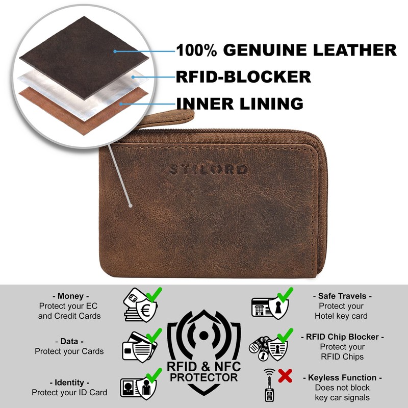 STILORD 'Keyon' Elegant Key Bag Leather Men's Key Case Women