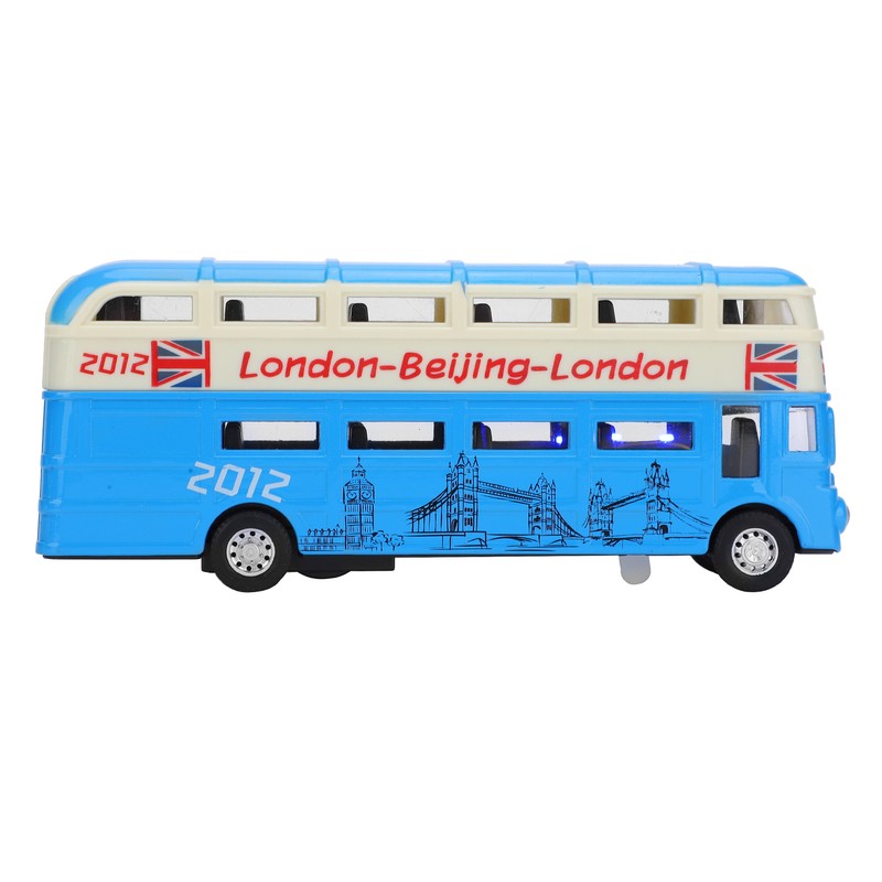 1:90 Children Double Layer Bus Toy Simulation Alloy Pull Back