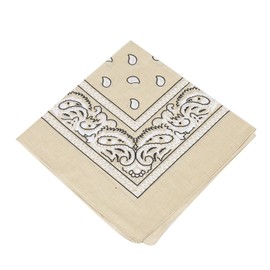 [UK SELLER] Men's/Women's Bandana Head Scarf Neck Scarves Paisley 100% COTTON (beige)