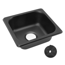 Drop in Bar Sink, 175x165x70mm 304 Stainless Steel Small RV Sink with 40 Mm Drain, Single Bowl Kitchen Sinks Black Electroplated, for RV, Boat Kitchen