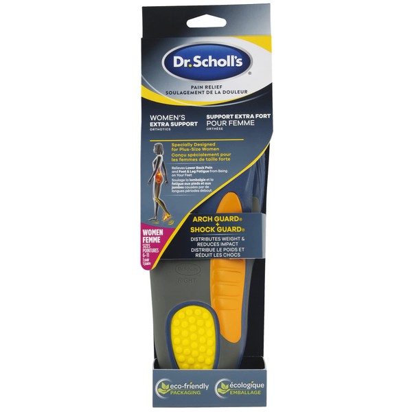 Dr. Scholl's Women's Extra Support Pain Relief Orthotics, Designed for Plus-Size Women with Technology to Distribute Weight and Reduce the Impact of Each Step (for Women's size 6-11)