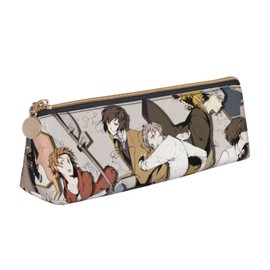 Bungo Stray Dogs Pen Case, Large Capacity, Pencil Case, Multi-functional, Stylish, Leather, Pen Pouch, For Boys, Girls, Children, Simple, Tool Pen Case, For High School Students, College Students,