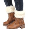 Womens Fur Trim Boot Cuff Top Cover Leg Warmers Ivory