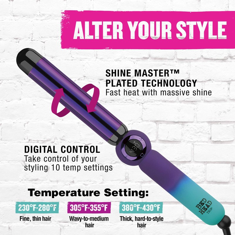 Bed Head Rough Volume Digital Hair Curling Wand | Fast