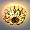 Skyweel Tiffany Style Ceiling Light Vintage Stained Glass Flush Mount