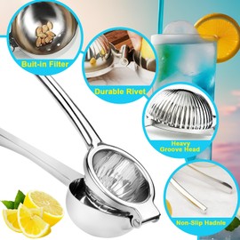 Lemon Squeezer, Lemon Juicer,Stainless Steel Lemon Squeezer,Lemon Squeezer Juicer,Heavy Duty Lemon Juicer,Pro-Grade No Seeds Citrus Juicer（Silver)