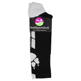 MadSportsStuff Wild Paws Crew Socks (Black/White, Medium)
