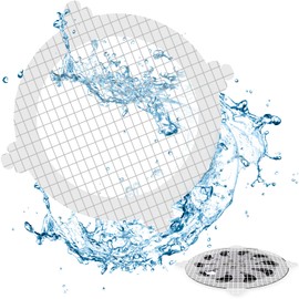 VIVIDLY 50 Pack Disposable Shower Drain Cover Hair Catcher Shower Drain Mesh Stickers, Bathroom, Bathtub, Kitchen, Sink, for Human and pet Hair (50)