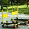 Four-Wheel Folding Trolley Silent Rubber Wheels Durable Plastic Structure for