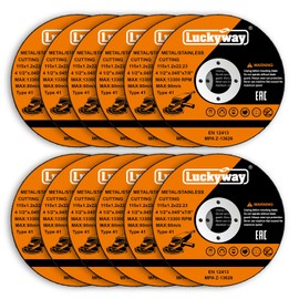 Luckyway Cut-Off Wheel, 4-1/2"x.045 x7/8" Cutting Wheel, Angle Grinder Cut Disc for Metal and Stainless Steel Cutting - 12 Pack