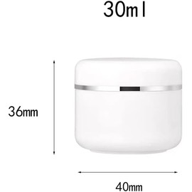 Frascos de plástico de maquillaje con borde plateado blanco de 30 ml con tapa de rosca y delineador de PP Crema facial Bálsamo labial Loción Contenedor de almacenamiento Estuche (paquete de 50)