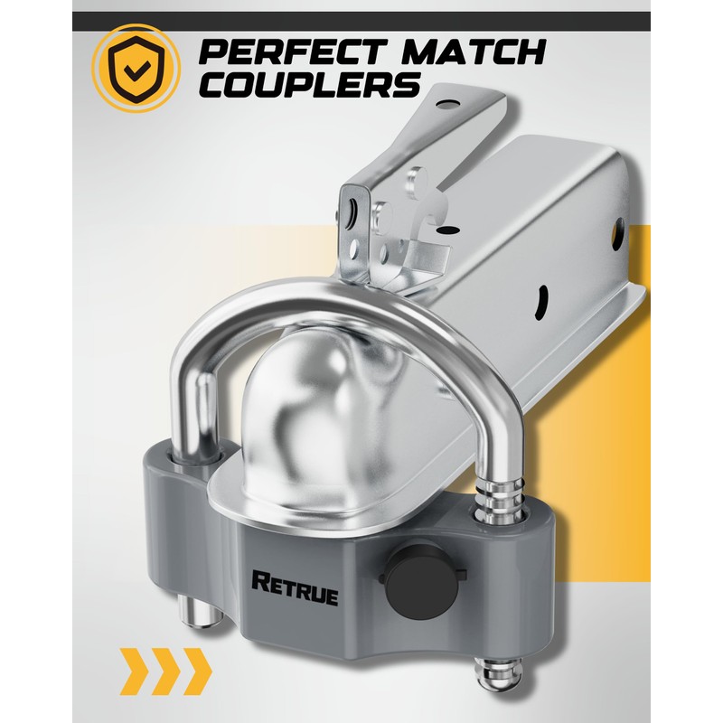 RETRUE Heavy-Duty Universal Coupler Lock Fits 2-5/16 Inch Trailer Ball