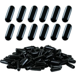 Pack of 100 Rubber End Caps Vinyl Round Tube Bolt Caps Cover Screws Screw Thread Protection Black (4 mm)