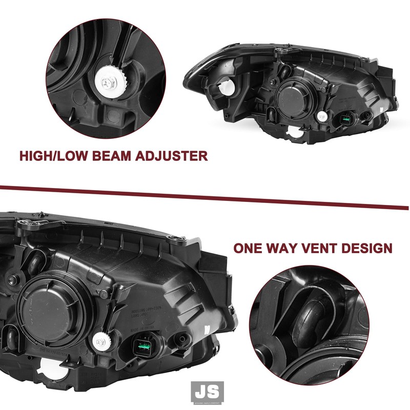 JSBOYAT Headlight Assembly Compatible with 2010-2011 Kia Soul Halogen Headlamp