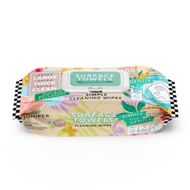 Juniper CLEAN 1 Pack Surface Cleaning Wipes Bleach Free, Thick & Large Dispose, All-Purpose Cleaner for Bathroom, Kitchen, Office, 100 Count Soft Flow, Biodegradable, Juniper Scent